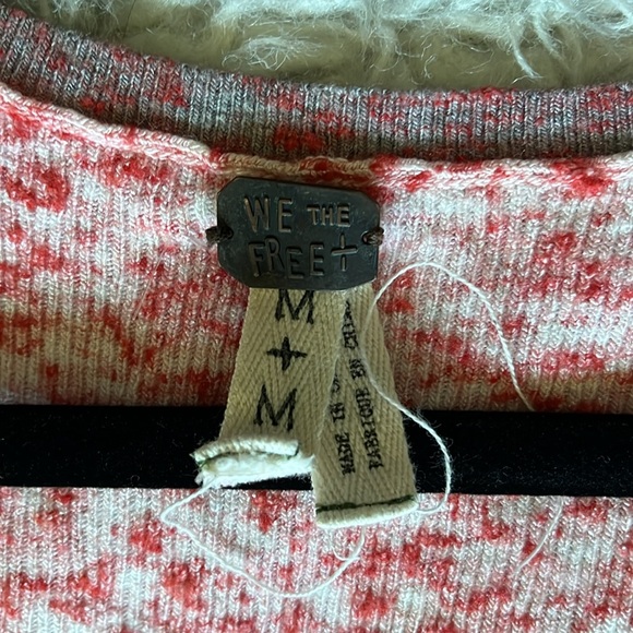 Henley We the people Pink and Gray Long Sleeve V-Neck top 2 - Picture 3 of 3